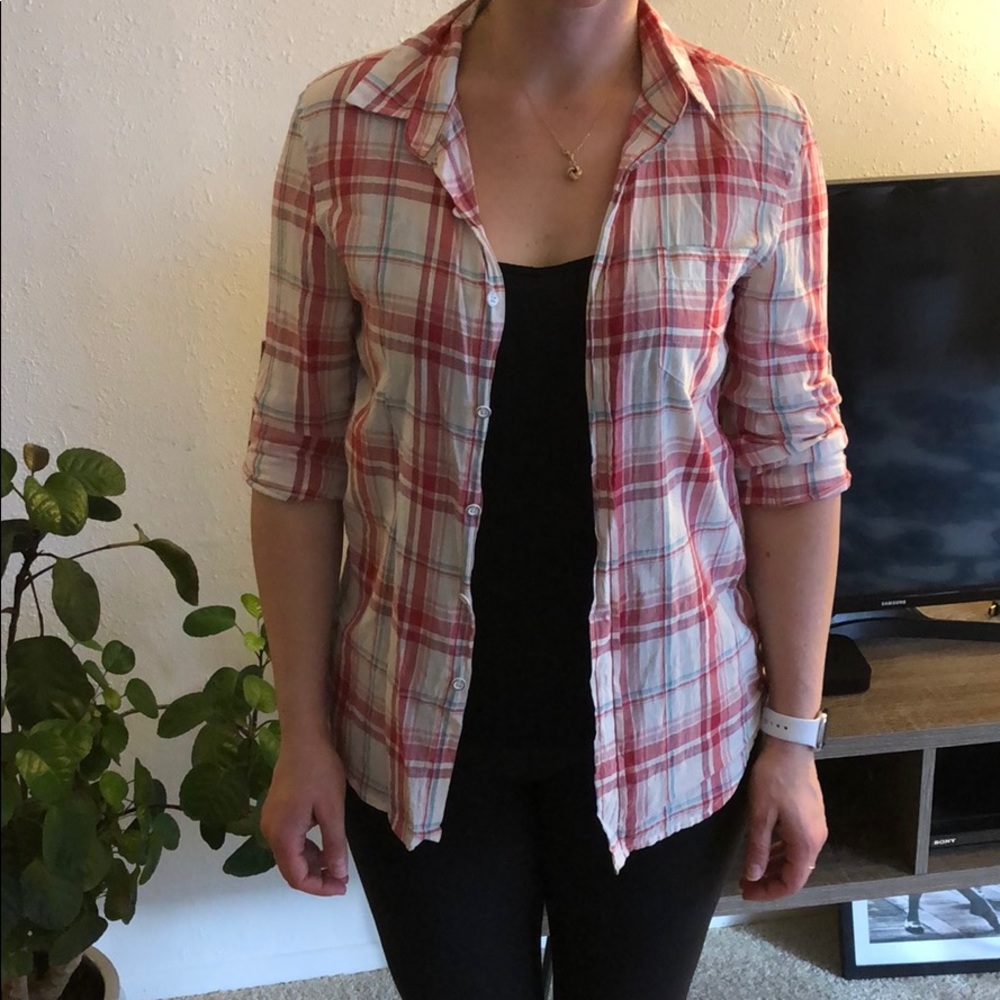 Joe’s Jeans plaid button up long sleeve shirt